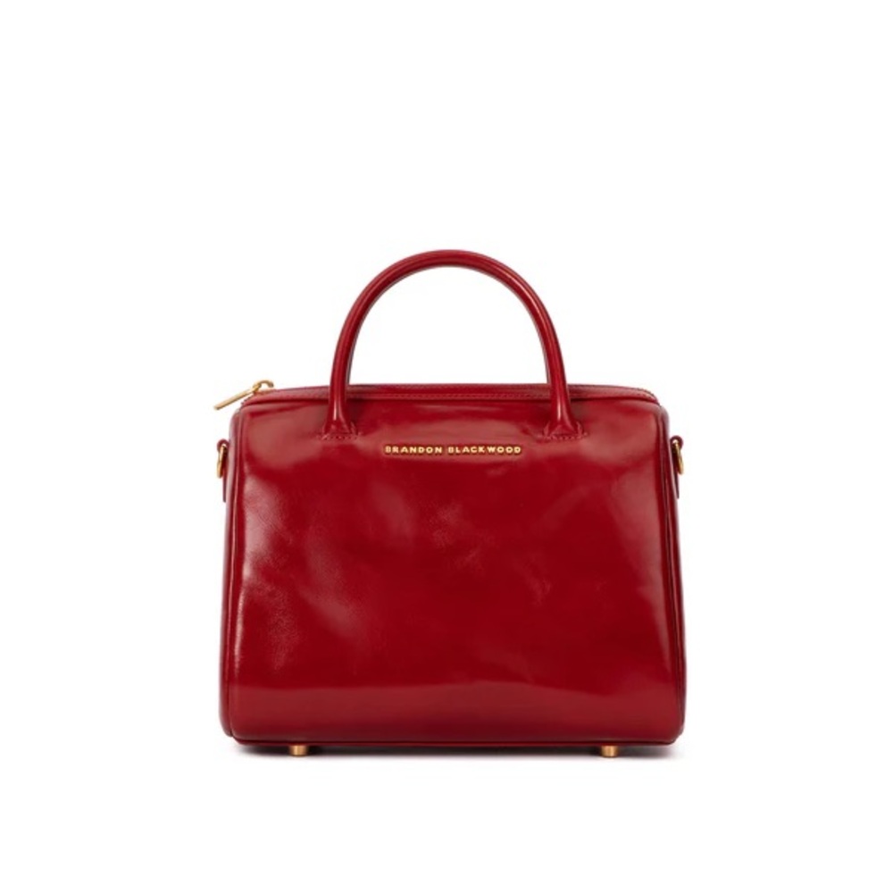 Brandon Blackwood Medium Cara Bag- Red Oiled Leather